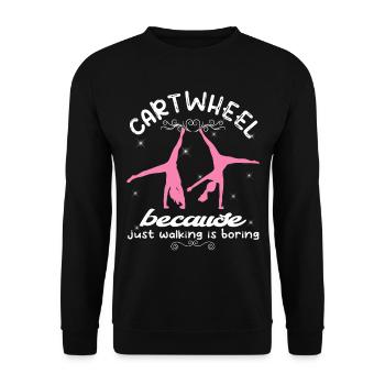 Roue de chariot acrobatique de gymnastique cool - Sweat-shirt Unisexe - noir - Devant - Alina (178cm) & Michal (187cm)