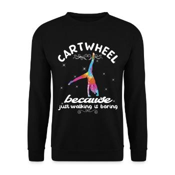 Roue de chariot acrobatique de gymnastique cool - Sweat-shirt Unisexe - noir - Devant - Alina (178cm) & Michal (187cm)