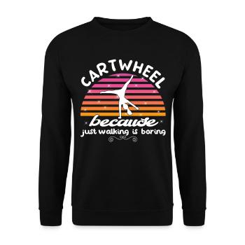 Roue de chariot acrobatique de gymnastique cool - Sweat-shirt Unisexe - noir - Devant - Alina (178cm) & Michal (187cm)