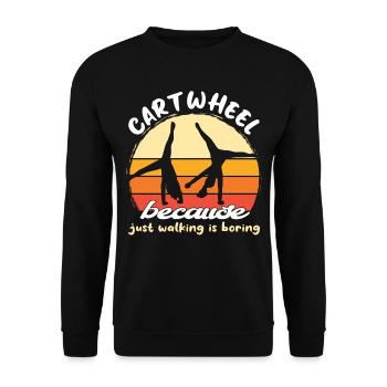 Roue de chariot acrobatique de gymnastique cool - Sweat-shirt Unisexe - noir - Devant - Alina (178cm) & Michal (187cm)