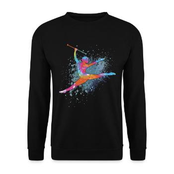 Gymnastik Tanz Baton Twirl Turnen - Unisex Pullover - Schwarz - Vorne - Alina (178cm) & Michal (187cm)