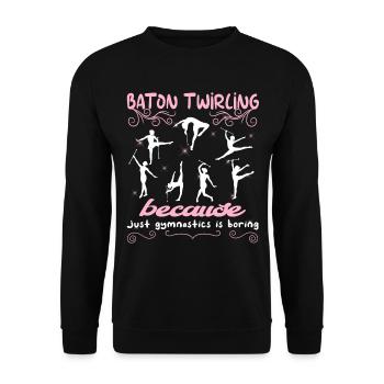 Gymnastik Tanz Baton Wirbeln Turnen - Unisex Pullover - Schwarz - Vorne - Alina (178cm) & Michal (187cm)