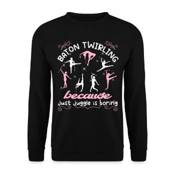 Gymnastik Tanz Baton Wirbeln Turnen - Unisex Pullover - Schwarz - Vorne - Alina (178cm) & Michal (187cm)