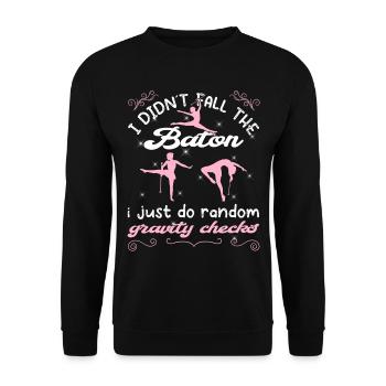 Gymnastik Tanz Baton Wirbeln Turnen - Unisex Pullover - Schwarz - Vorne - Alina (178cm) & Michal (187cm)
