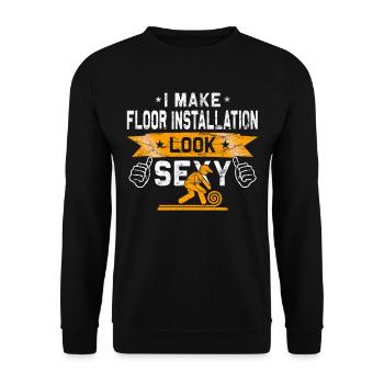 Flooring carpet installers - Unisex Sweatshirt - black - Front - Alina (178cm) & Michal (187cm)