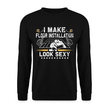 Flooring carpet installers - Unisex Sweatshirt - black - Front - Alina (178cm) & Michal (187cm)