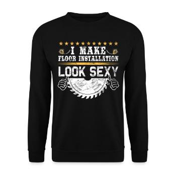 Flooring carpet installers - Unisex Sweatshirt - black - Front - Alina (178cm) & Michal (187cm)