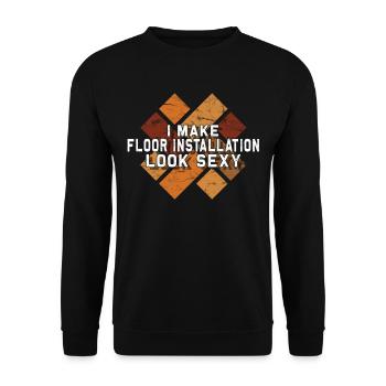 Flooring carpet installers - Unisex Sweatshirt - black - Front - Alina (178cm) & Michal (187cm)