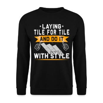 Flooring carpet installers - Unisex Sweatshirt - black - Front - Alina (178cm) & Michal (187cm)