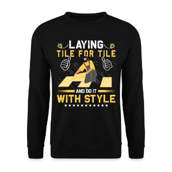 Flooring carpet installers - Unisex Sweatshirt - black - Front - Alina (178cm) & Michal (187cm)