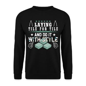 Flooring carpet installers - Unisex Sweatshirt - black - Front - Alina (178cm) & Michal (187cm)