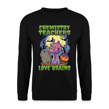 Chemielehrer Halloween-Lehrer - Unisex Pullover - Schwarz - Vorne - Alina (178cm) & Michal (187cm)