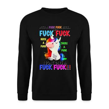Ich Gebe Kein Lustiges Einhorn - Unisex Pullover - Schwarz - Vorne - Alina (178cm) & Michal (187cm)