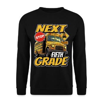 Next station of the fifth 5th grade back in - Unisex Sweatshirt - black - Front - Alina (178cm) & Michal (187cm)