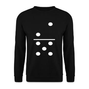 Domino Game Tile 2-5 - Lustiges Gruppenkostüm - Unisex Pullover - Schwarz - Vorne - Alina (178cm) & Michal (187cm)