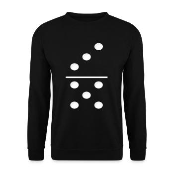 Domino Game Tile 3-5 - Lustiges Gruppenkostüm - Unisex Pullover - Schwarz - Vorne - Alina (178cm) & Michal (187cm)