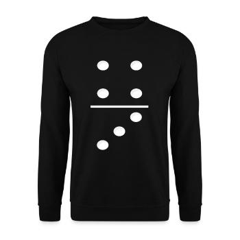 Domino Game Tile 4-3 - Funny Group Costume - Unisex Sweatshirt - black - Front - Alina (178cm) & Michal (187cm)