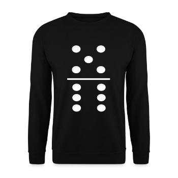 Domino Game Tile 5-6 - Lustiges Gruppenkostüm - Unisex Pullover - Schwarz - Vorne - Alina (178cm) & Michal (187cm)