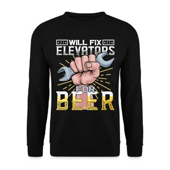 Elevator Inspector - Elevator Mechanic - Unisex Sweatshirt - black - Front - Alina (178cm) & Michal (187cm)