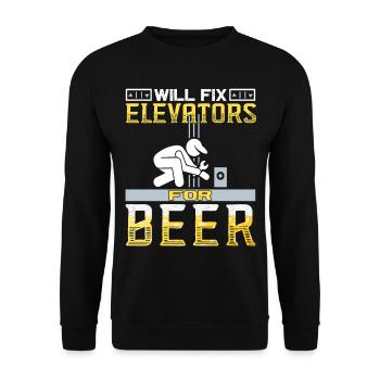 Elevator Inspector - Elevator Mechanic - Unisex Sweatshirt - black - Front - Alina (178cm) & Michal (187cm)