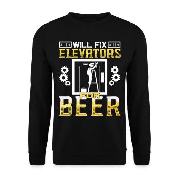 Elevator Inspector - Elevator Mechanic - Unisex Sweatshirt - black - Front - Alina (178cm) & Michal (187cm)