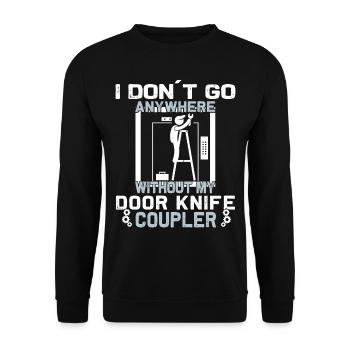 Elevator Inspector - Elevator Mechanic - Unisex Sweatshirt - black - Front - Alina (178cm) & Michal (187cm)