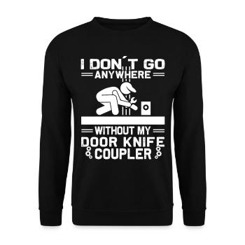 Elevator Inspector - Elevator Mechanic - Unisex Sweatshirt - black - Front - Alina (178cm) & Michal (187cm)