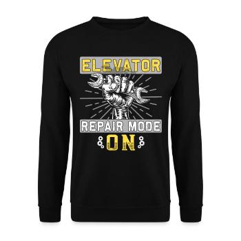 Elevator Inspector - Elevator Mechanic - Unisex Sweatshirt - black - Front - Alina (178cm) & Michal (187cm)