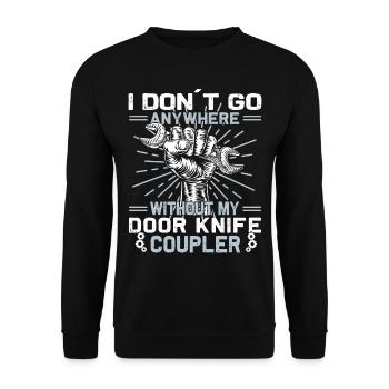 Elevator Inspector - Elevator Mechanic - Unisex Sweatshirt - black - Front - Alina (178cm) & Michal (187cm)
