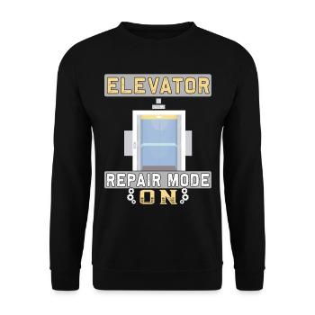 elevator repair mode on - Elevator mechanic - Unisex Sweatshirt - black - Front - Alina (178cm) & Michal (187cm)