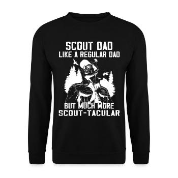 Camping Scouting - Funny Scout Father - Unisex Sweatshirt - black - Front - Alina (178cm) & Michal (187cm)