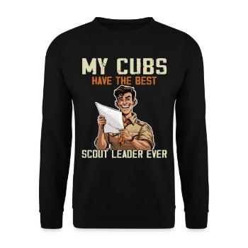Camping Scouting - Drôle de père scout - Sweat-shirt Unisexe - noir - Devant - Alina (178cm) & Michal (187cm)