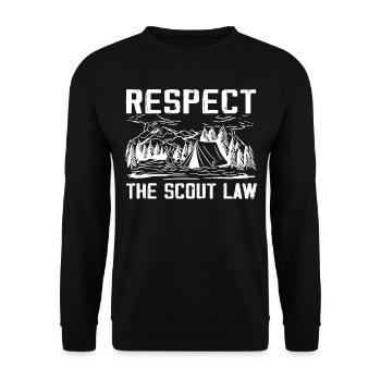 Camping Scouting - Funny Scout Father - Unisex Sweatshirt - black - Front - Alina (178cm) & Michal (187cm)