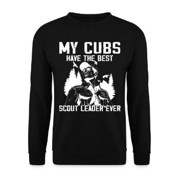Camping Scouting - Funny Scout Father - Unisex Sweatshirt - black - Front - Alina (178cm) & Michal (187cm)