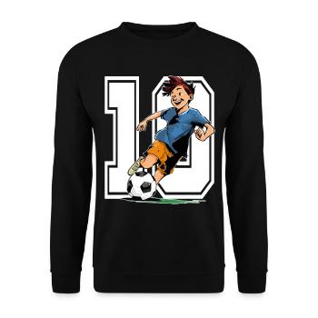 Football Birthday - 10 year old boy - 10. - Unisex Sweatshirt - black - Front - Alina (178cm) & Michal (187cm)