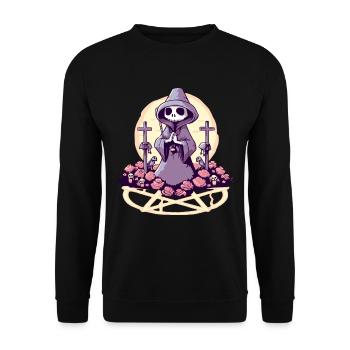 Pastel Goth Kawaii Creepy and Sweet Death - Unisex Sweatshirt - black - Front - Alina (178cm) & Michal (187cm)
