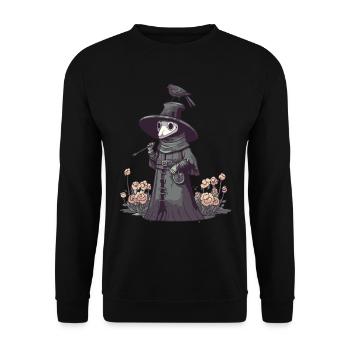 Pestdoktor Kawaii Pastel Goth Anime Aesthetic Nu - Unisex Pullover - Schwarz - Vorne - Alina (178cm) & Michal (187cm)