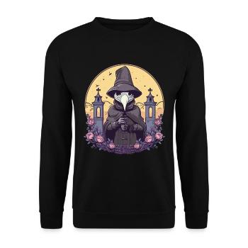 Pastel Goth mignon effrayant Peste Docteur - Sweat-shirt Unisexe - noir - Devant - Alina (178cm) & Michal (187cm)