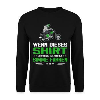 Lustiger Spruch Simsonfahrer S50 S51 Simme Moped - Unisex Pullover - Schwarz - Vorne - Alina (178cm) & Michal (187cm)