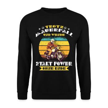 Vintage Simson Driver S50 S51 Simme Moped - Unisex Pullover - Schwarz - Vorne - Alina (178cm) & Michal (187cm)