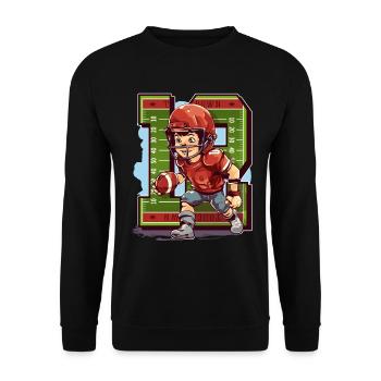 American Football Birthday - 12 Years Age - Unisex Sweatshirt - black - Front - Alina (178cm) & Michal (187cm)