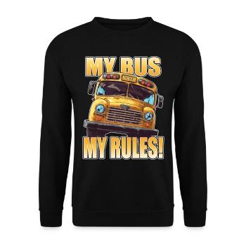 School bus attendant - school bus driver - Unisex Sweatshirt - black - Front - Alina (178cm) & Michal (187cm)