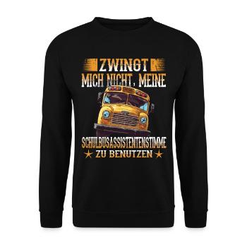 Schulbuswärter - Schulbusfahrer - Unisex Pullover - Schwarz - Vorne - Alina (178cm) & Michal (187cm)