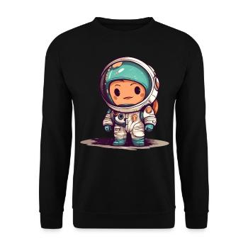 Little Astronaut - Unisex Sweatshirt - black - Front - Alina (178cm) & Michal (187cm)