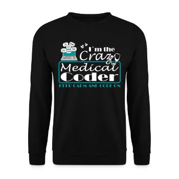 Assistant médical - Codeur médical - Sweat-shirt Unisexe - noir - Devant - Alina (178cm) & Michal (187cm)