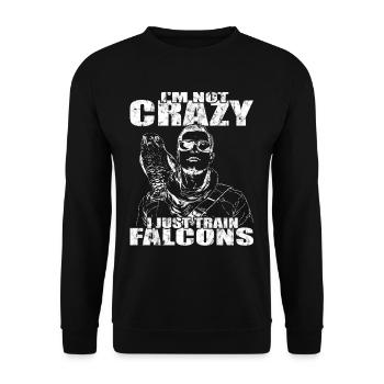 Falconer Peregrine Falcon Vintage Falconry - Unisex Sweatshirt - black - Front - Alina (178cm) & Michal (187cm)