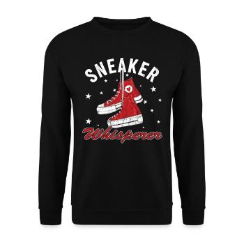 "Sneaker Whisperer" Sneakers - Unisex Pullover - Schwarz - Vorne - Alina (178cm) & Michal (187cm)