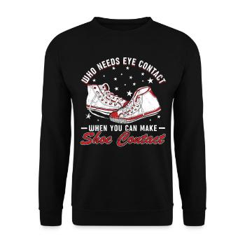 « Vous pouvez faire un contact avec les chaussures » Collecteur de chaussures - Sweat-shirt Unisexe - noir - Devant - Alina (178cm) & Michal (187cm)