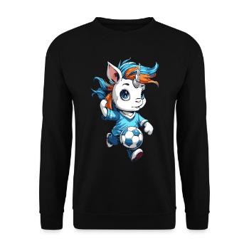 « Spitzen Kicker » - drôle de licorne de football - Sweat-shirt Unisexe - noir - Devant - Alina (178cm) & Michal (187cm)