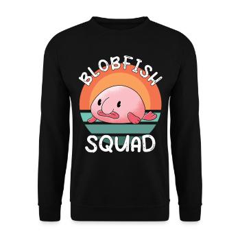 Costume de Blobfish - Visage de poisson Blob laid - - Sweat-shirt Unisexe - noir - Devant - Alina (178cm) & Michal (187cm)